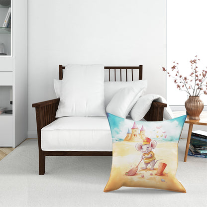 Mouse On A Beach Holiday Floor Cushion