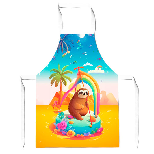Sloth On A Beach Holiday Apron