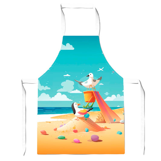 Seagulls On A Beach Holiday Apron