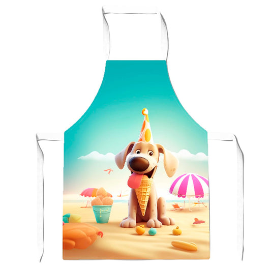 Dog On A Beach Holiday Apron