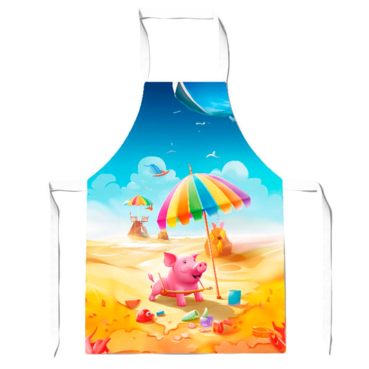 Pig On A Beach Holiday Apron