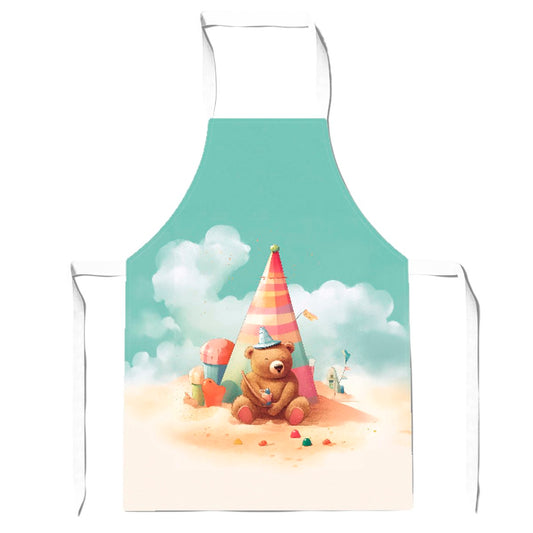 A Bear On A Beach Holiday Apron