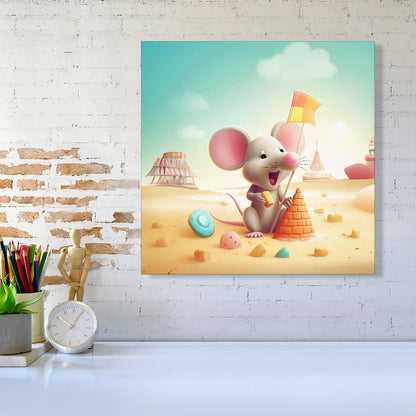 A Mouse On A Beach Holiday Canvas