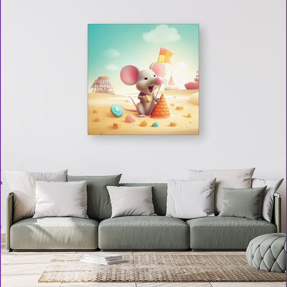 A Mouse On A Beach Holiday Canvas