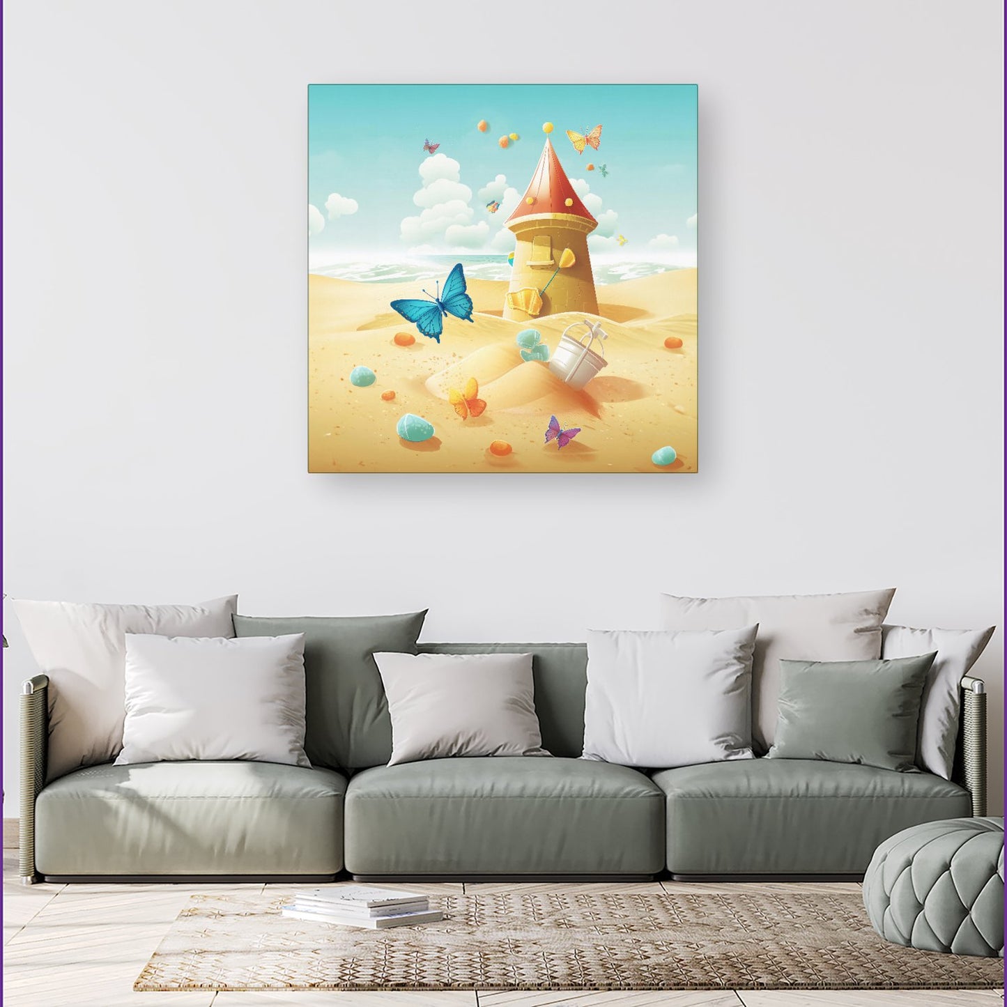 Butterflies On A Beach Holiday Canvas