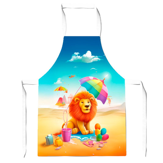 Lion On A Beach Holiday Apron