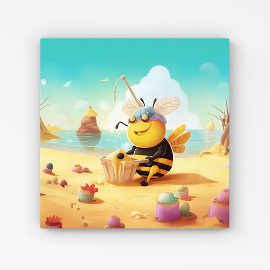 Bumblebee On A Beach Holiday Canvas
