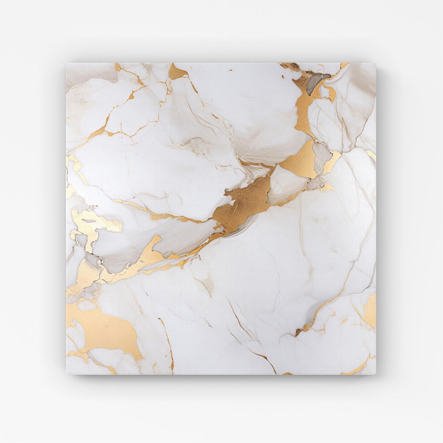 White Marble With Gold Canvas