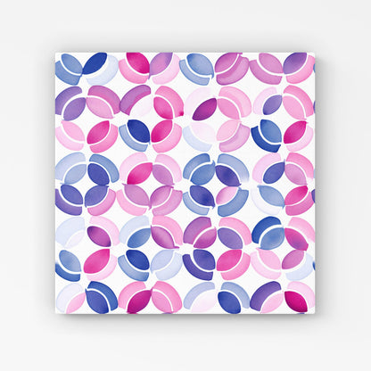 Interlocking Pink Blue Shape Canvas