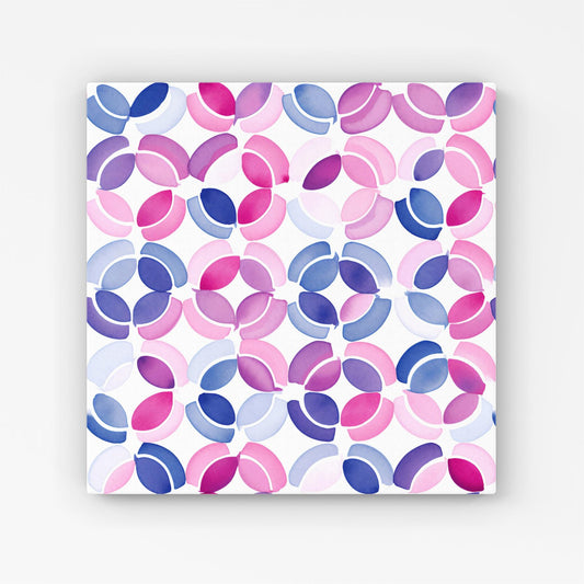 Interlocking Pink Blue Shape Canvas