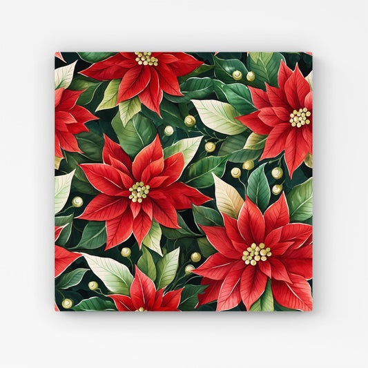Poinsetta Watercolour Canvas