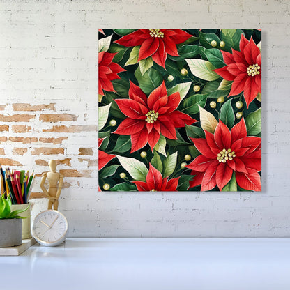 Poinsetta Watercolour Canvas