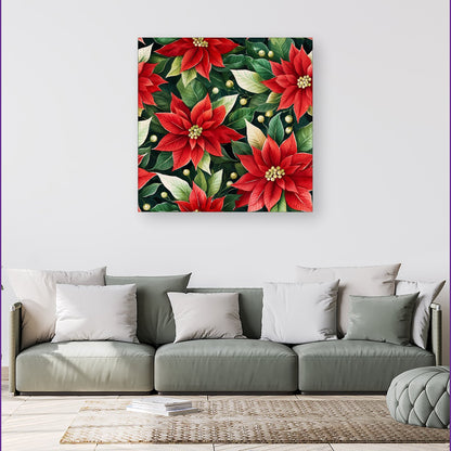 Poinsetta Watercolour Canvas