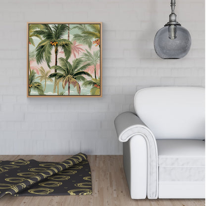 Palm Trees Pattern Framed Canvas