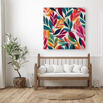 Bright Leaves Pattern Canvas