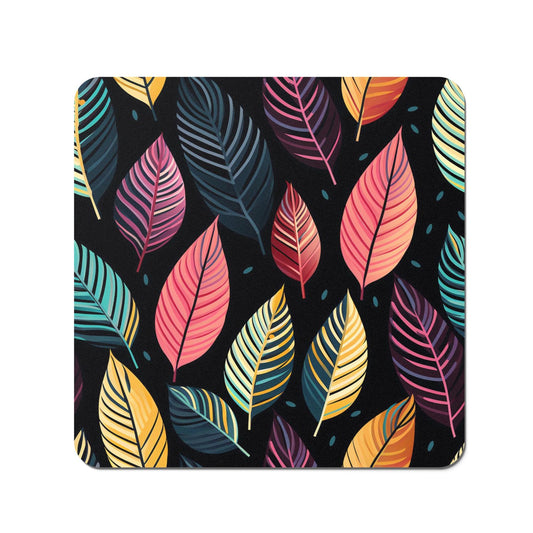 Colourful Leaves Pattern Coasters