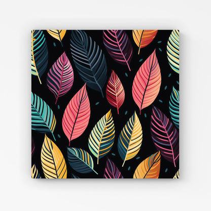Colourful Leaves Pattern Canvas