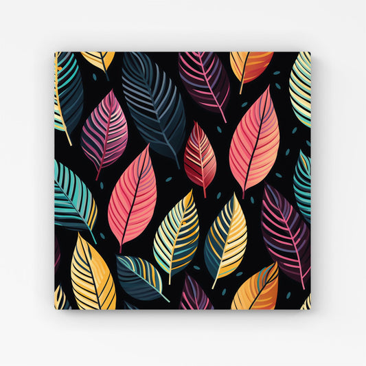 Colourful Leaves Pattern Canvas