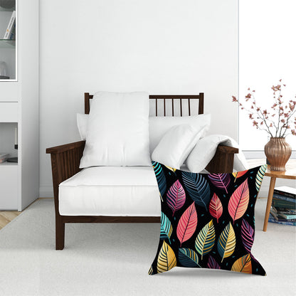 Colourful Leaves Pattern Floor Cushion