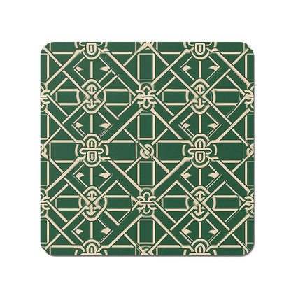 Green Lattice Design Coasters