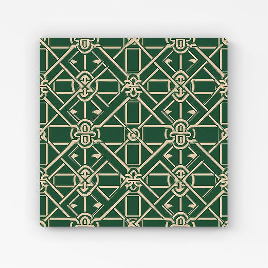 Green Lattice Design Canvas
