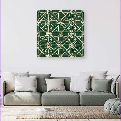 Green Lattice Design Canvas