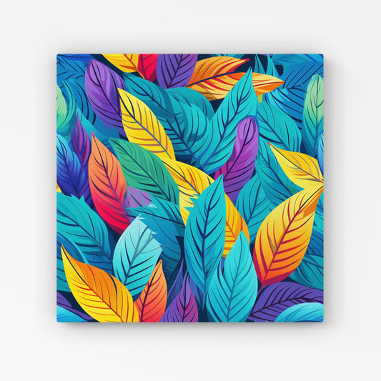 Bright Colourful Leaves Canvas