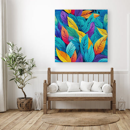 Bright Colourful Leaves Canvas