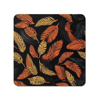 Orange Feather Leaves Coasters