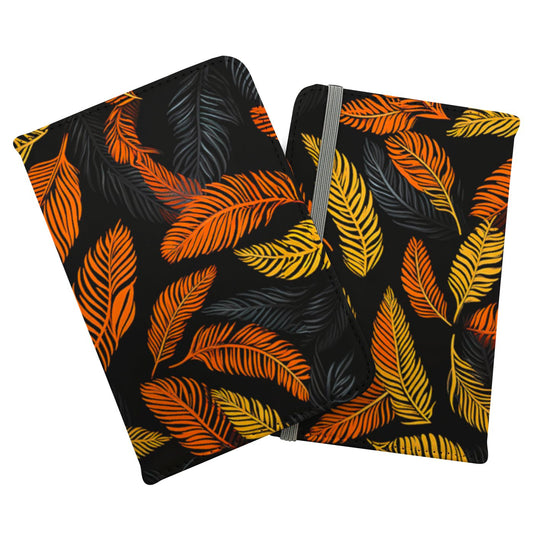 Orange Feather Leaves Passport Cover