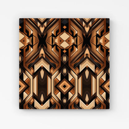 Black And Brown Intricate Pattern Canvas