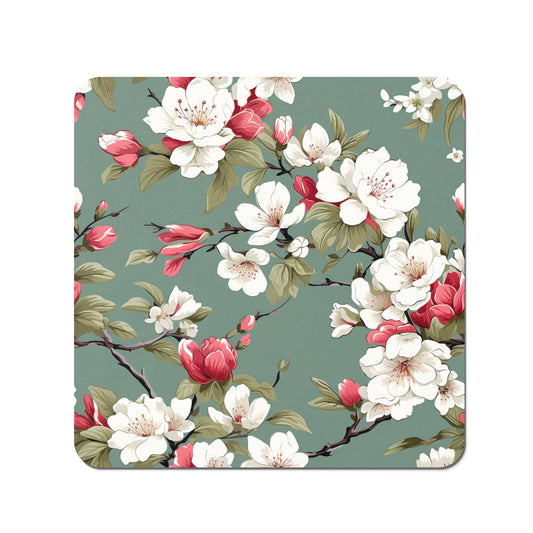 Pink And White Blossom Coasters