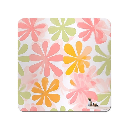 Yellow And Pink Flowers Coasters