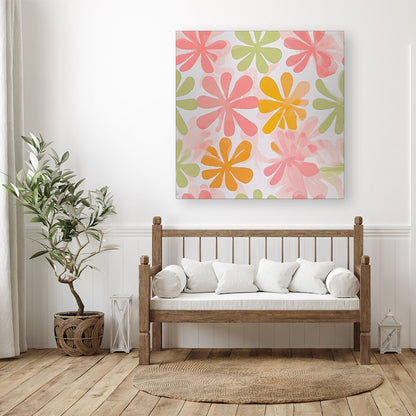 Yellow And Pink Flowers Canvas