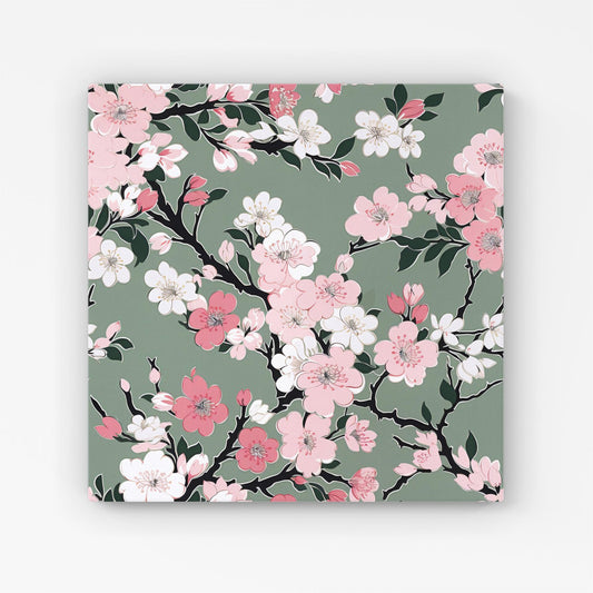 Pink Floral Abstract Pattern Canvas