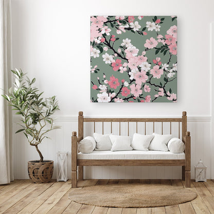 Pink Floral Abstract Pattern Canvas