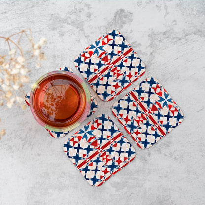 American Flag Abstract Pattern Coasters