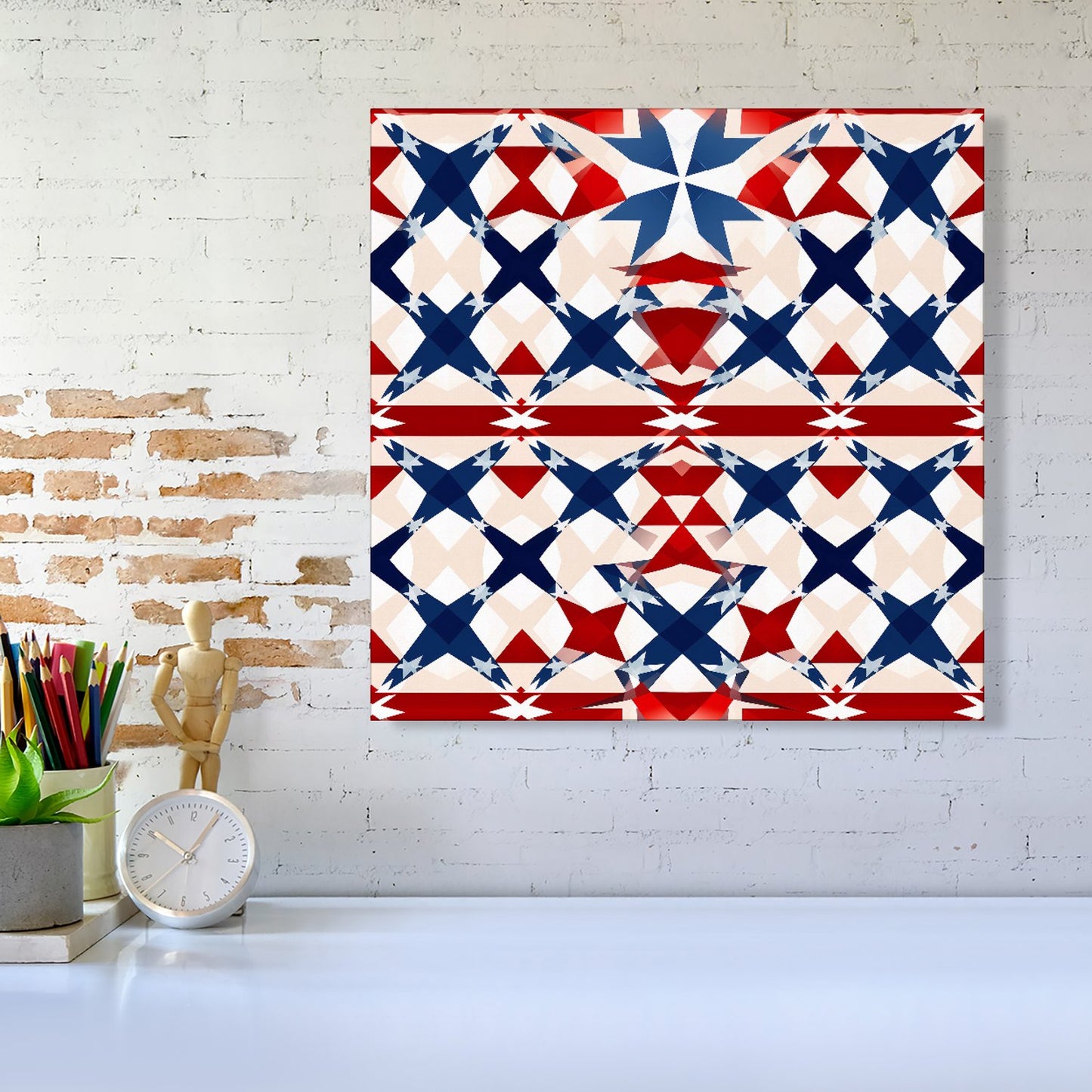 American Flag Abstract Pattern Canvas