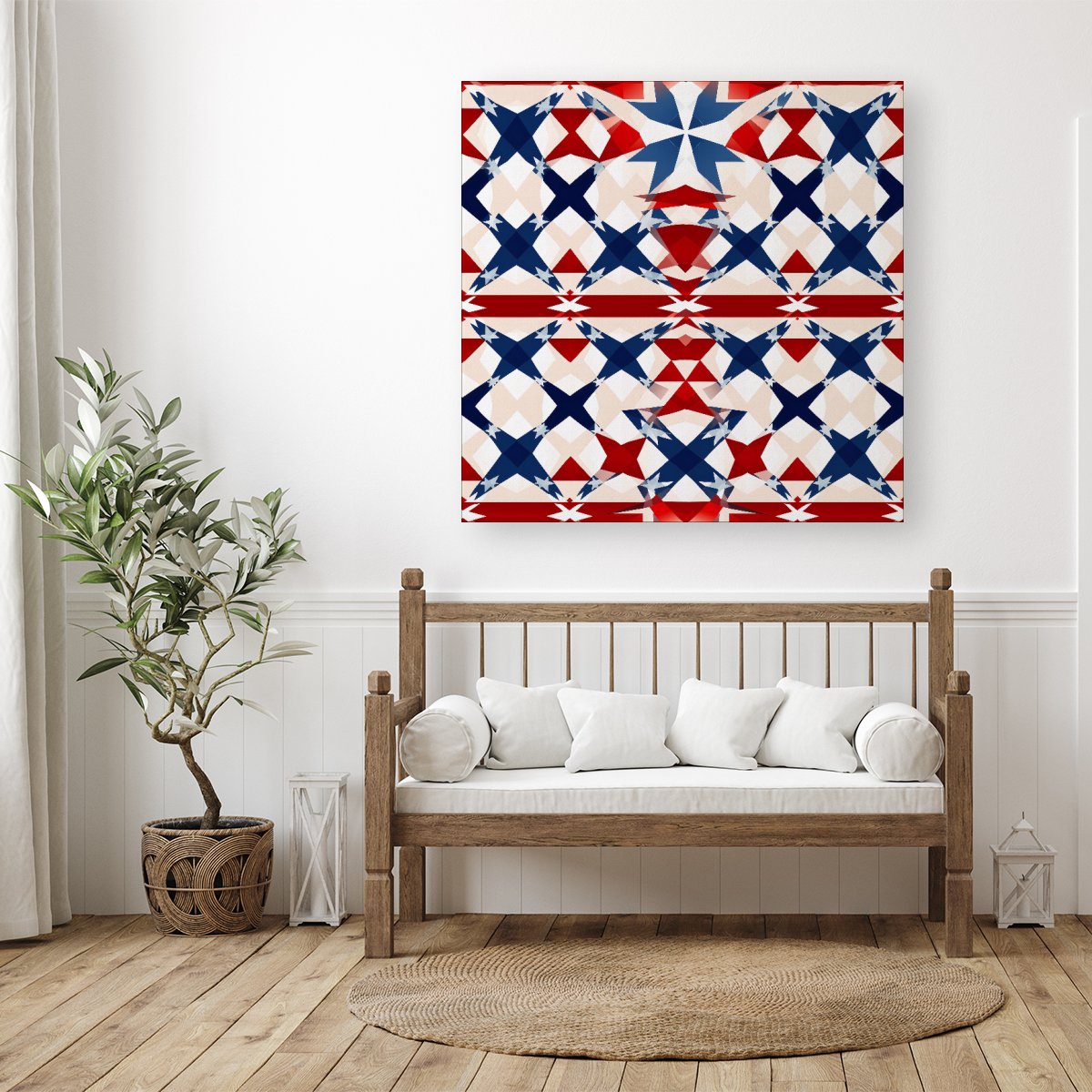 American Flag Abstract Pattern Canvas