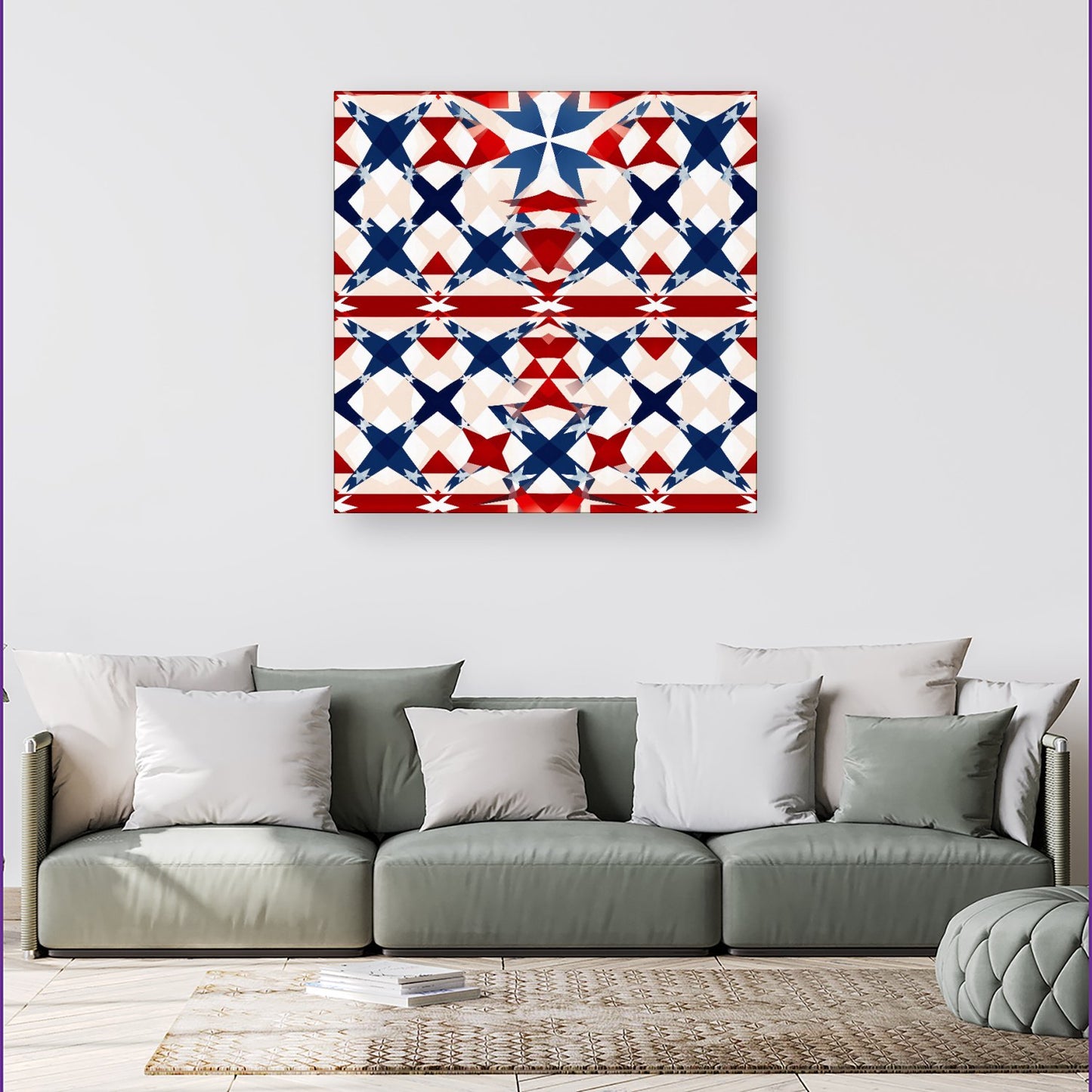 American Flag Abstract Pattern Canvas