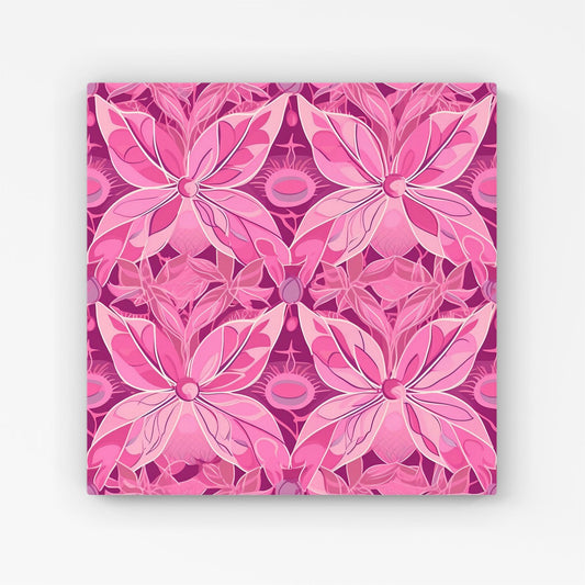 Pink Abstract Floral Design Canvas
