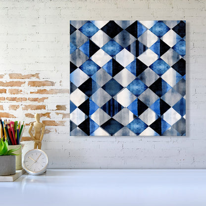 Square Checkered Pattern Canvas