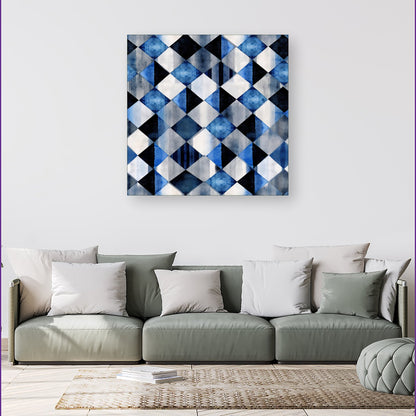 Square Checkered Pattern Canvas
