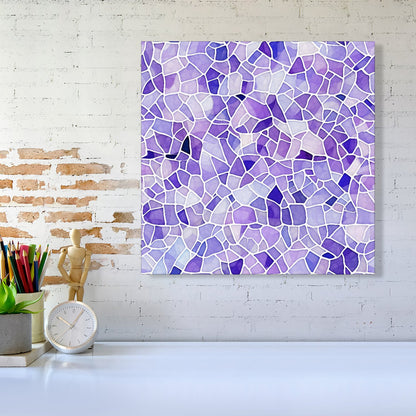 Purple and White Mosaic Design Canvas
