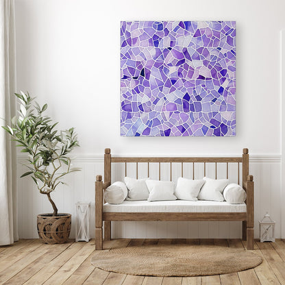 Purple and White Mosaic Design Canvas