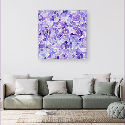 Purple and White Mosaic Design Canvas