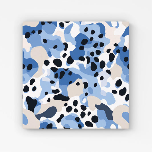 Blue Camouflage Pattern Canvas