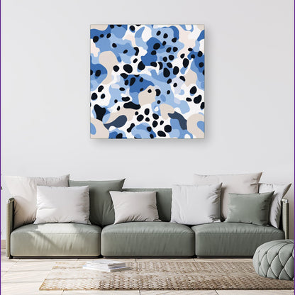 Blue Camouflage Pattern Canvas