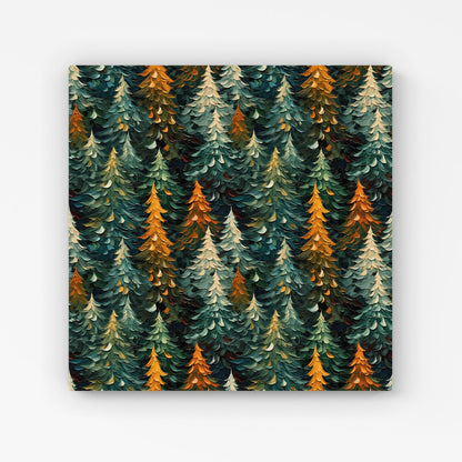 Impasto Style Christmas Trees Canvas