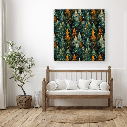 Impasto Style Christmas Trees Canvas